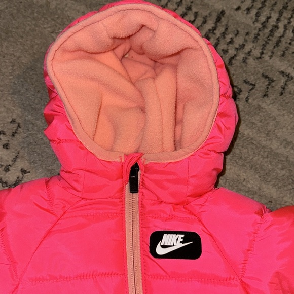 Nike Baby Snowsuit size Newborn Pink and Black EUC - Picture 2 of 5